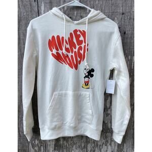 Mickey Mouse Hoodie Disney Pullover XS White Heart Shape Mickey Mouse